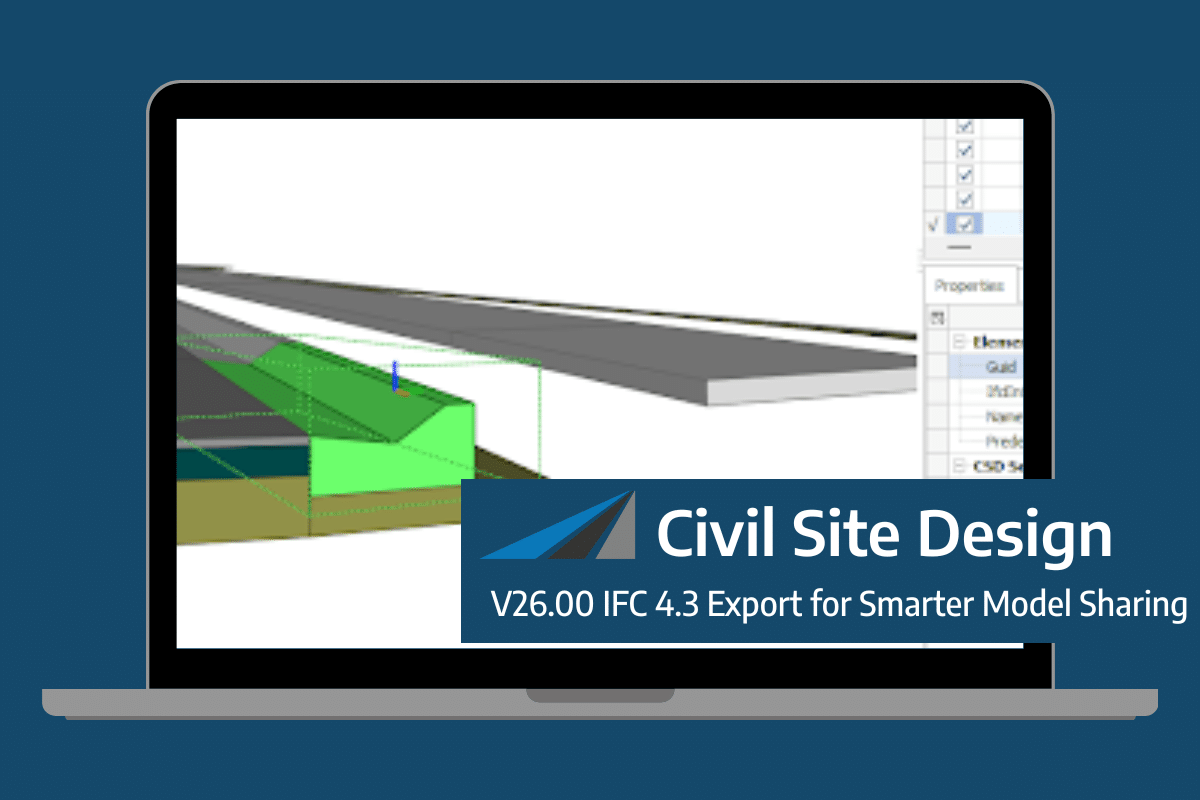 Civil Site Design/Corridor EZ V26 Adds IFC 4.3 Export for Smarter Model Sharing