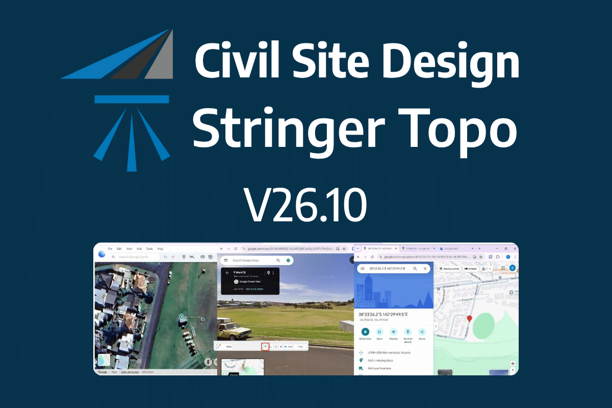 Civil Site Design and Stringer Topo V26.10