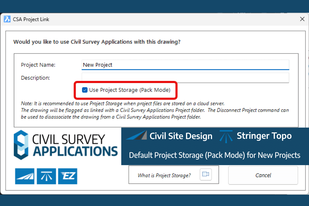 Default Project Storage (Pack Mode) for New Projects