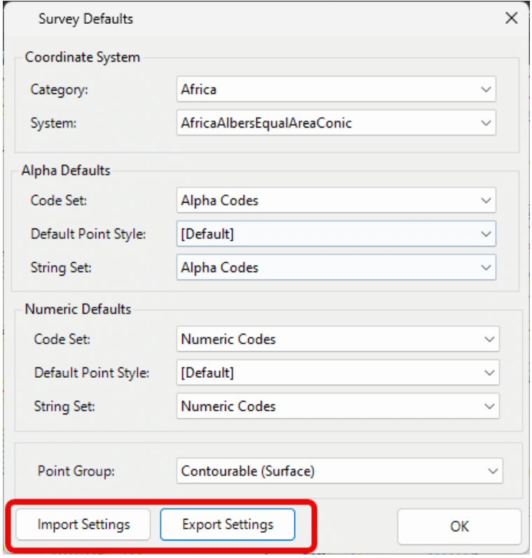 Survey Defaults ss01